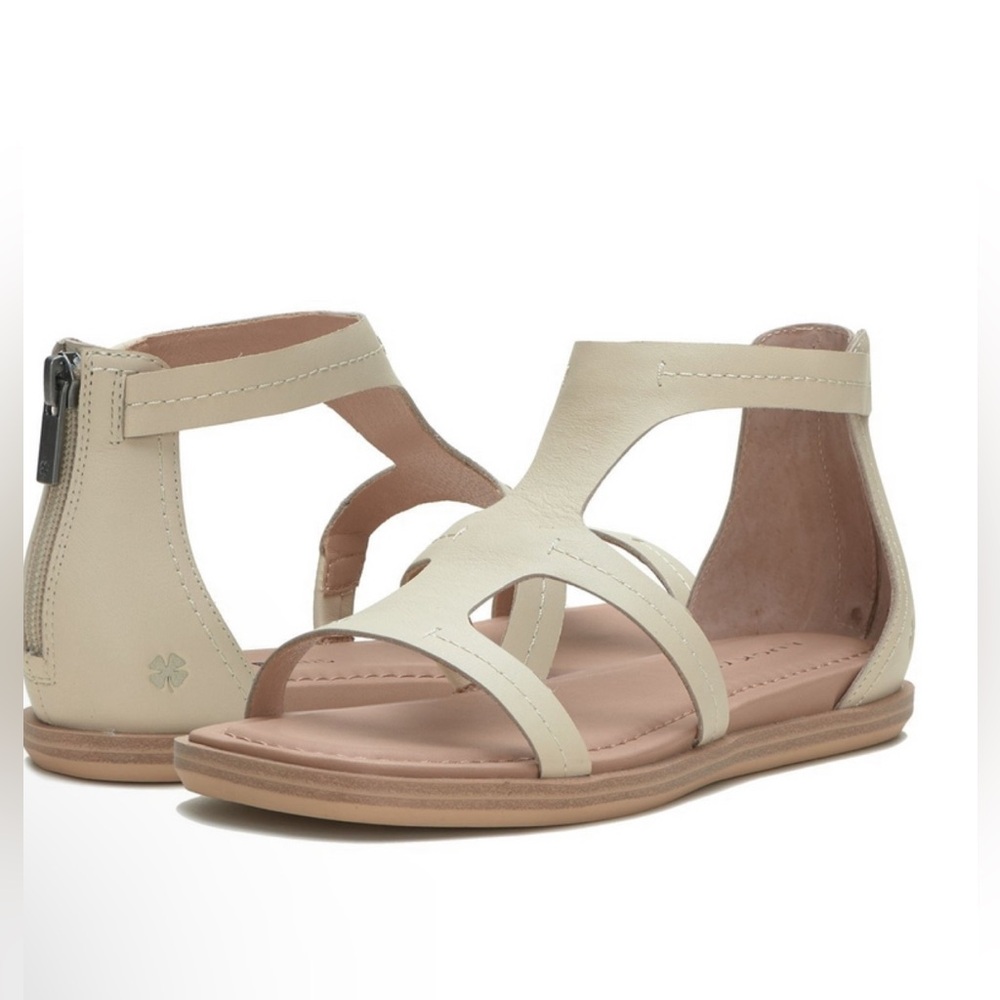 NWOB Lucky Brand  Nayda Sandals Women Size 8.5 (39.5)  Cream Color  Ankle Strap